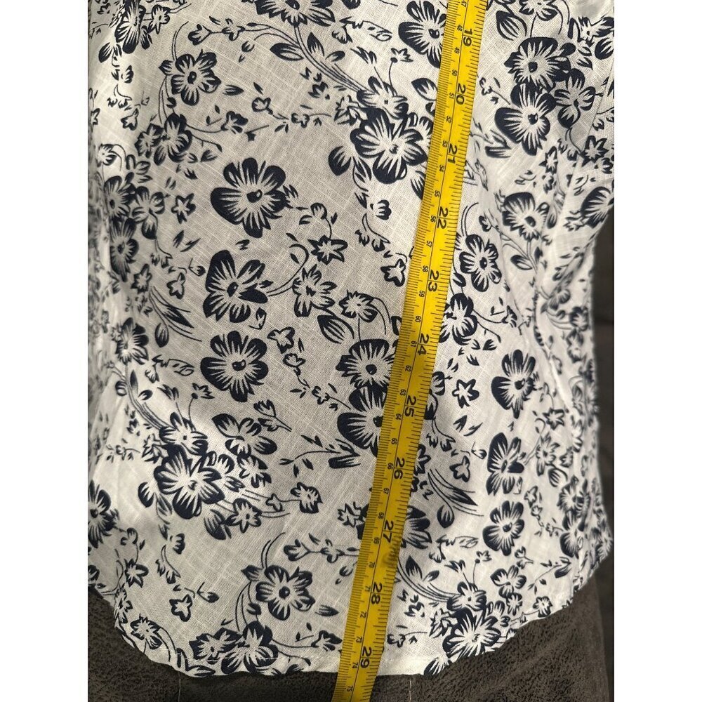 BloomChic Women’s Top Size 26 White Black Floral Cottagecore Grandmacore Boxy - Picture 7 of 9